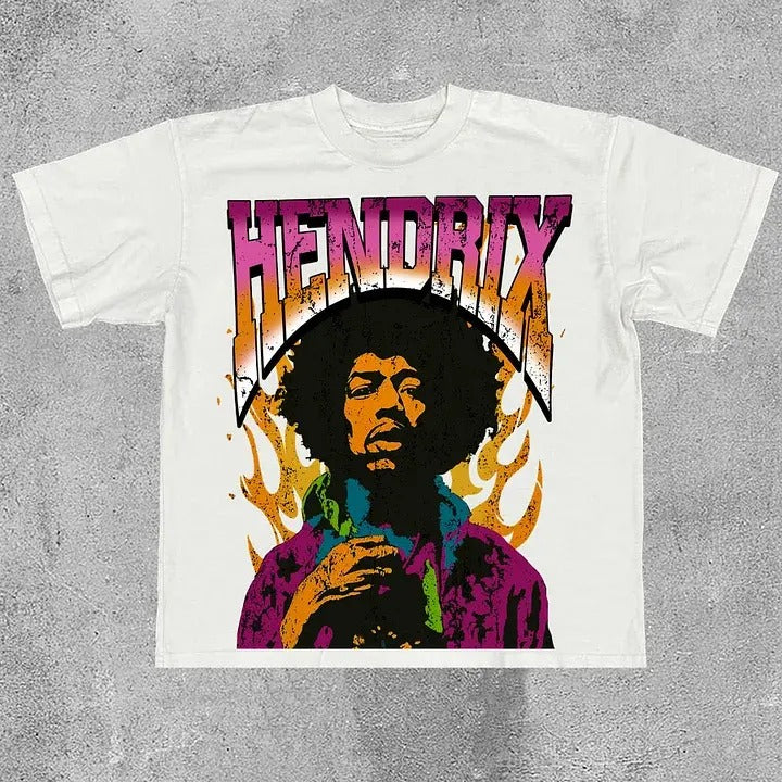 Jimi Hendrix Print Cotton T-Shirt Hoodie, Sweatshirt | GrindPrints.com
