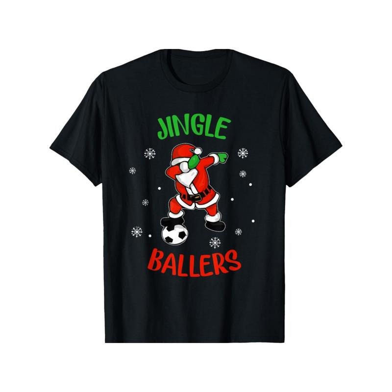Jingle Ballers Soccer Santa Football Dad Mom Present Made Usa T-Shirts, Hoodie, Sweatshirt