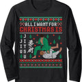 Jiu Jitsu MMA BJJ Funny Christmas Ugly Xmas Sweater Long Sleeve T-Shirt Hoodie, Sweatshirt | GrindPrints.com