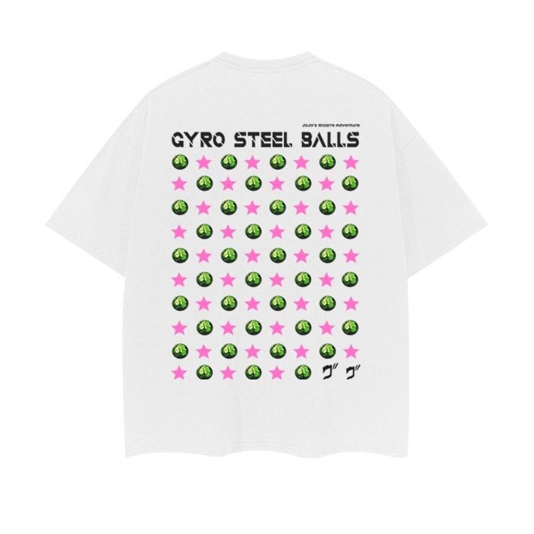 JoJo's Bizarre Adventure "Gyro Steel Ball" Heavyweight Vintage Tee 100% Cotton OVERSIZED Anime T-shirt Menswear Top...