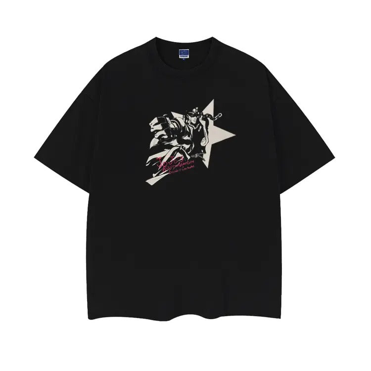 JoJo's Bizarre Adventure "Jotaro Kujo" Heavyweight Vintage Tee 100% Cotton OVERSIZED Anime T-shirt Menswear Top Crew...