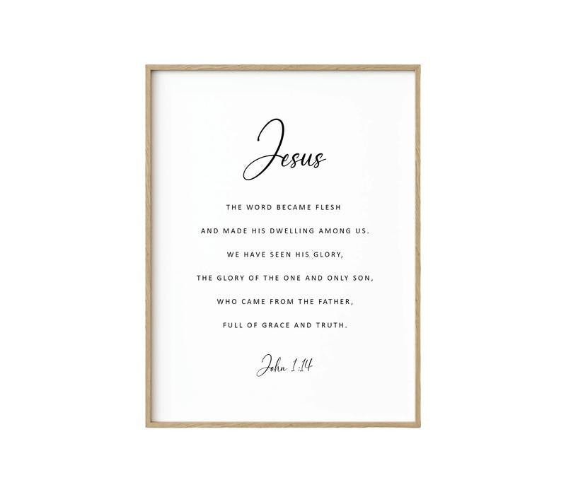 John 1:14, Jesus Is The Word, Bible Verse Art, Christian Home Decor, Christian Wall Art, Religious Gift, Gifts For Girls...
