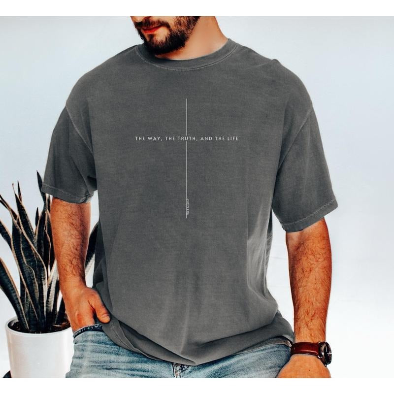 John 14 6 Shirt, Yeshua Shirt, Jesus is King Merch, The Way the Truth the Life, Jesus Shirt, Mens Christian t shirt,...