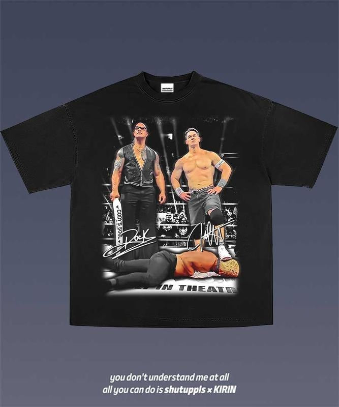 Dwayne Johnson/ John Cena TEE 1.0 VINTAGE TEE | GRAPHIC T-SHIRT SWEATSHIRT HOODIE | GIFT FOR FAN | GrindPrints.com
