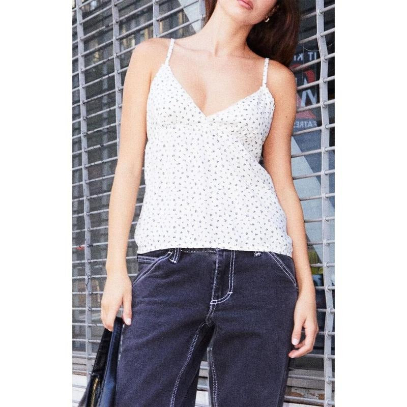 John Galt Women's Black & White Edith Floral Tank Top T-Shirts, Hoodie, Sweatshirt | GrindPrints.com