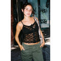 John Galt Women's Black Button Front Lace Top T-Shirts, Hoodie, Sweatshirt | GrindPrints.com