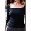 John Galt Women's Black Roxy Long Sleeve Top T-Shirts, Hoodie, Sweatshirt | GrindPrints.com