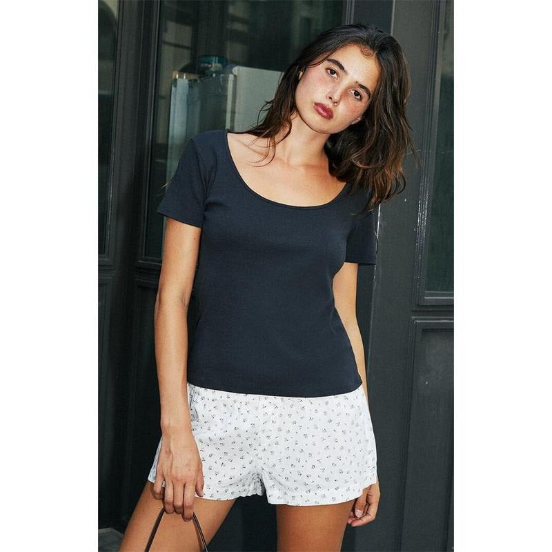 John Galt Women's Black Scoop Short Sleeve Top T-Shirts, Hoodie, Sweatshirt | GrindPrints.com
