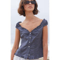 John Galt Women's Blue Polka Dot Elena Top T-Shirts, Hoodie, Sweatshirt | GrindPrints.com