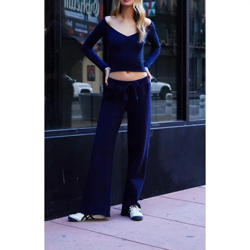 John Galt Women's Blue Rosa Wide Leg Sweatpants T-Shirts, Hoodie, Sweatshirt | GrindPrints.com