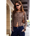 John Galt Women's Brown Zoe Cable Knit Cardigan T-Shirts, Hoodie, Sweatshirt | GrindPrints.com
