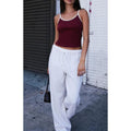 John Galt Women's Burgundy & White Beyonca Cropped Tank Top T-Shirts, Hoodie, Sweatshirt | GrindPrints.com