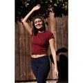 John Galt Women's Burgundy Hailie Basic T-Shirt Hoodie, Sweatshirt | GrindPrints.com