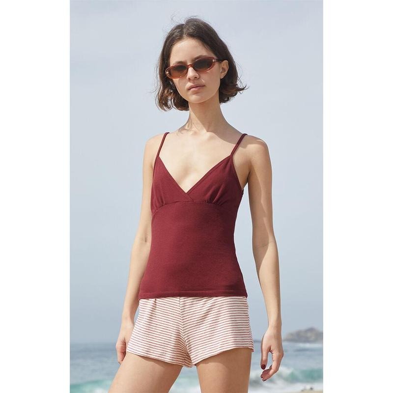 John Galt Women's Burgundy Overlap Tank Top T-Shirts, Hoodie, Sweatshirt | GrindPrints.com