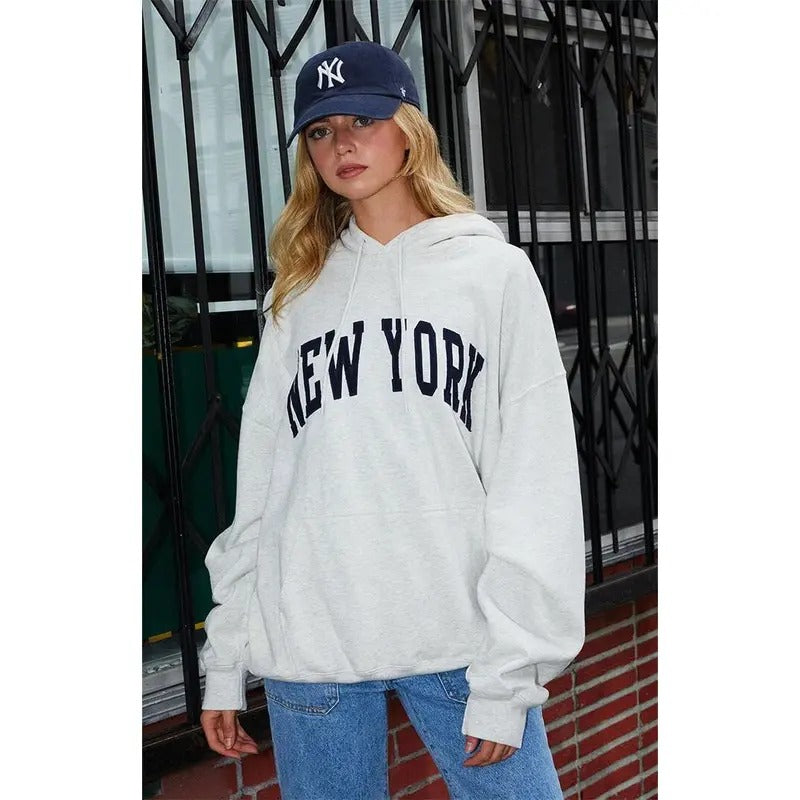 John Galt Women's Christy New York Oversized Hoodie T-Shirts, Sweatshirt | GrindPrints.com
