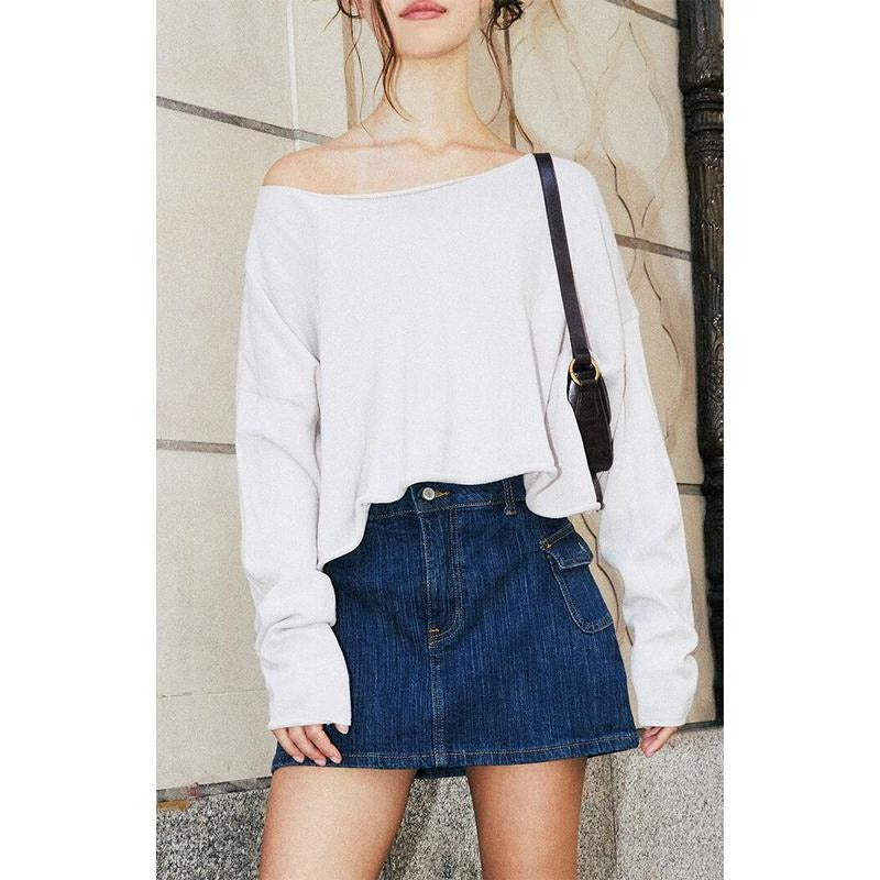 John Galt Women's Cream Cameron Cropped Sweater T-Shirts, Hoodie, Sweatshirt | GrindPrints.com