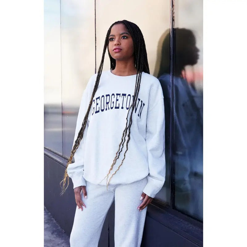 John Galt Women's Erica Georgetown Crew Neck Sweatshirt T-Shirts, Hoodie | GrindPrints.com