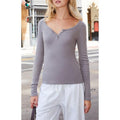 John Galt Women's Gray Zelly Long Sleeve Top T-Shirts, Hoodie, Sweatshirt | GrindPrints.com