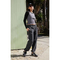 John Galt Women's Grey & Black Bella Long Sleeve Colorblock Top T-Shirts, Hoodie, Sweatshirt | GrindPrints.com