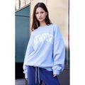 John Galt Women's Light Blue Erica Newport Crew Neck Sweatshirt T-Shirts, Hoodie | GrindPrints.com