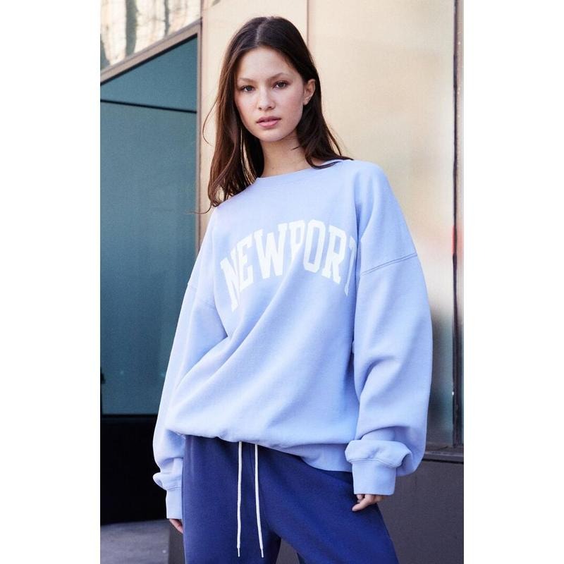 John Galt Women's Light Blue Erica Newport Crew Neck Sweatshirt T-Shirts, Hoodie | GrindPrints.com