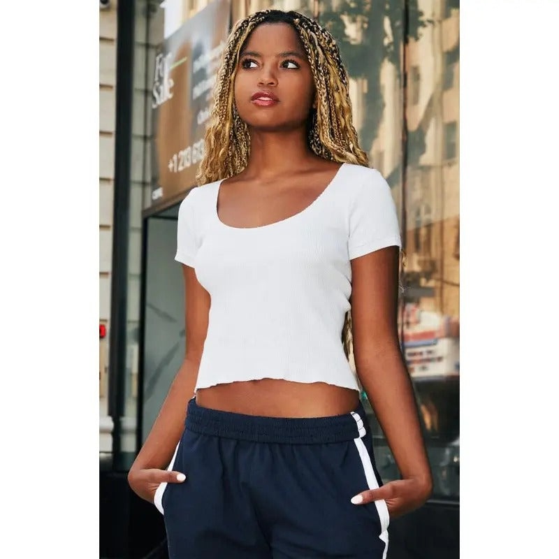 John Galt Women's Light Blue Mckenna Short Sleeve Top T-Shirts, Hoodie, Sweatshirt | GrindPrints.com
