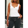John Galt Women's Light Gray Dalis Cropped Tank Top T-Shirts, Hoodie, Sweatshirt | GrindPrints.com