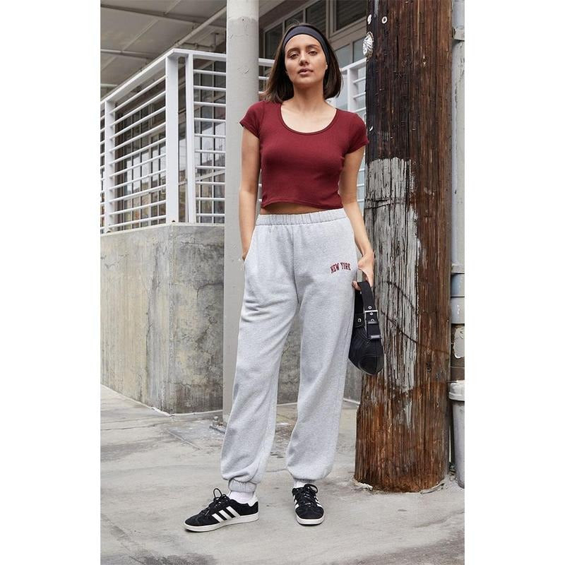 John Galt Women's Light Gray New York Rosa Sweatpants T-Shirts, Hoodie, Sweatshirt | GrindPrints.com