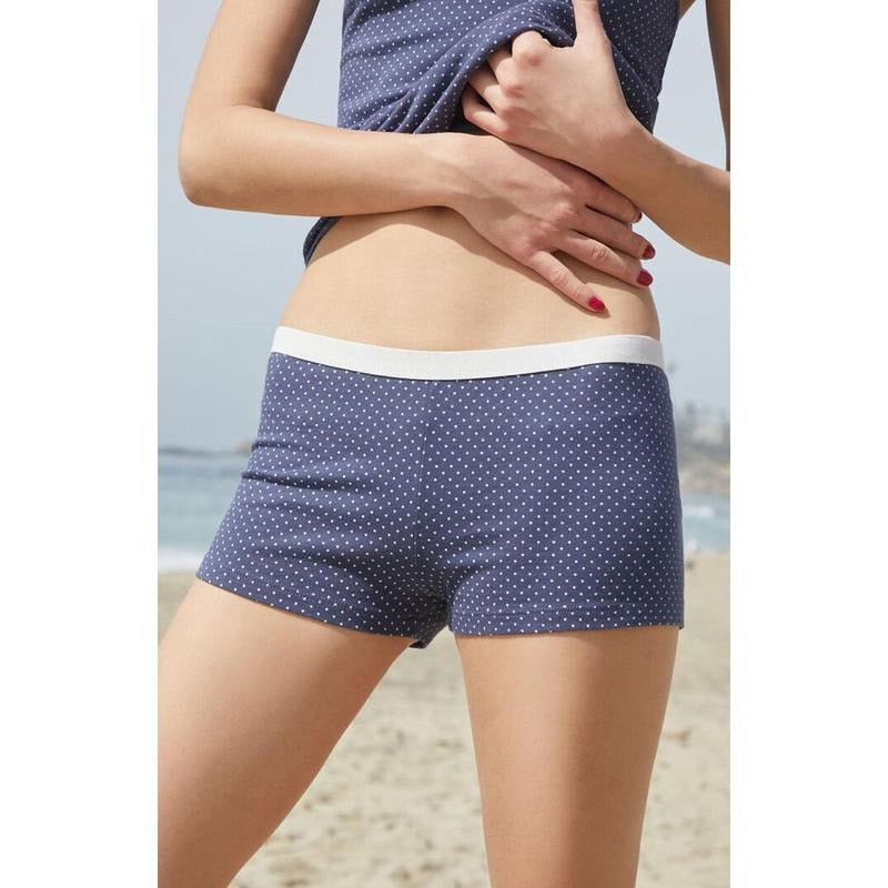 John Galt Women's Navy & White Polka Dot Boyshorts T-Shirts, Hoodie, Sweatshirt | GrindPrints.com