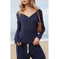 John Galt Women's Navy Zelly Long Sleeve Top T-Shirts, Hoodie, Sweatshirt | GrindPrints.com