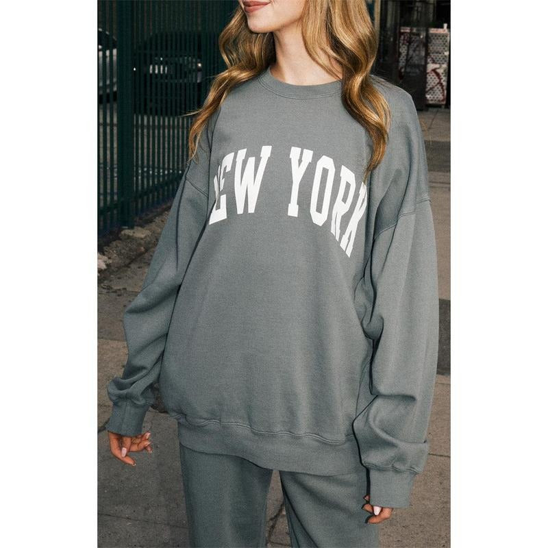 John Galt Women's New York Crew Neck Sweatshirt T-Shirts, Hoodie | GrindPrints.com