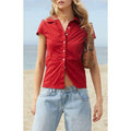 John Galt Women's Red Rue Collared Top T-Shirts, Hoodie, Sweatshirt | GrindPrints.com