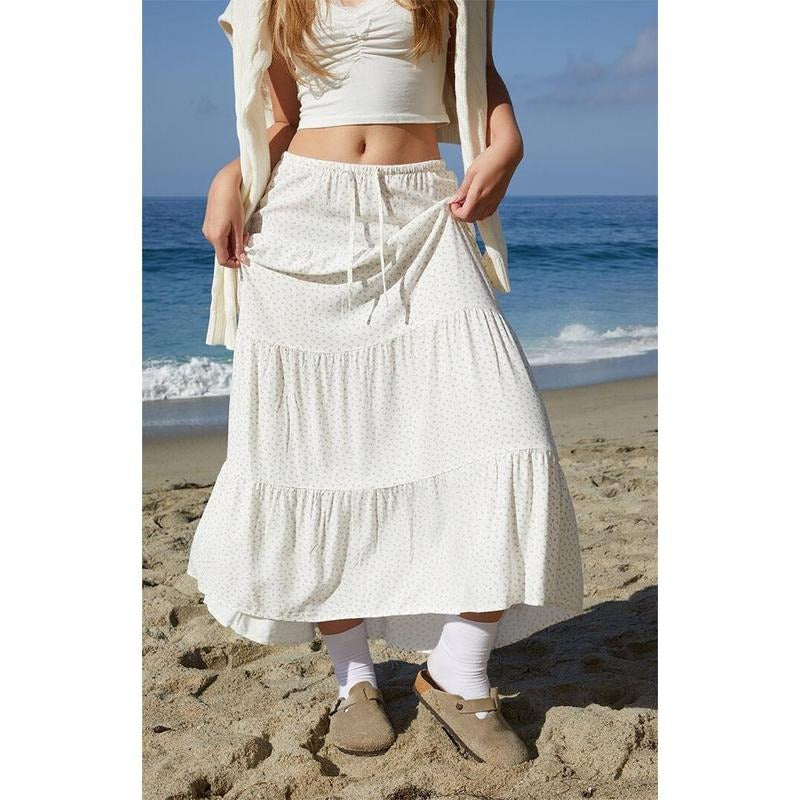 John Galt Women's White & Orange Olive Maxi Skirt - Multicolor T-Shirts, Hoodie, Sweatshirt | GrindPrints.com