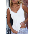 John Galt Women's White Archie Lace Tank Top T-Shirts, Hoodie, Sweatshirt | GrindPrints.com
