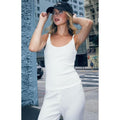 John Galt Women's White Beyonca Pointelle Long Tank Top T-Shirts, Hoodie, Sweatshirt | GrindPrints.com