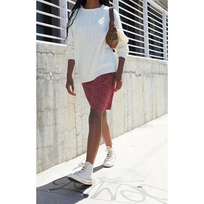 John Galt Women's White Cable Knit Brianna Sweater T-Shirts, Hoodie, Sweatshirt | GrindPrints.com