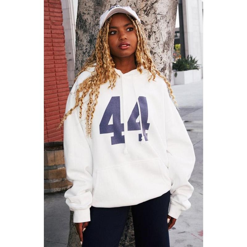 John Galt Women's White Christy 44 Oversized Hoodie T-Shirts, Sweatshirt | GrindPrints.com