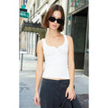 John Galt Women's White Dalis Cropped Tank Top T-Shirts, Hoodie, Sweatshirt | GrindPrints.com
