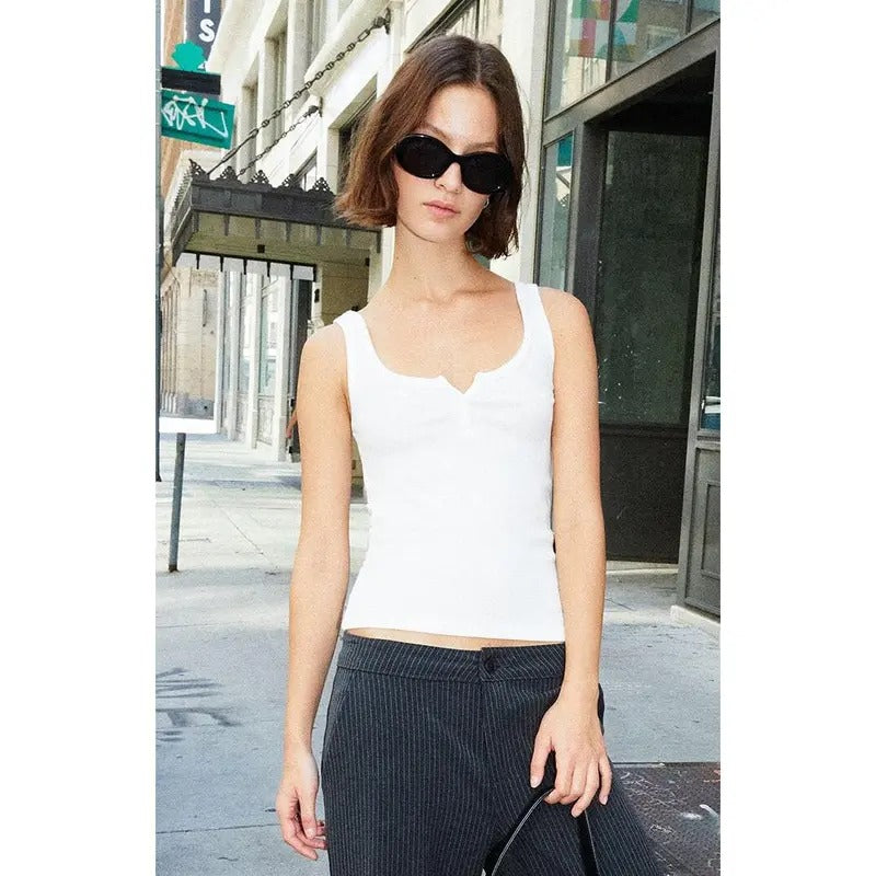 John Galt Women's White Dalis Cropped Tank Top T-Shirts, Hoodie, Sweatshirt | GrindPrints.com