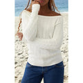 John Galt Women's White Elissa Cable Knit Sweater T-Shirts, Hoodie, Sweatshirt | GrindPrints.com
