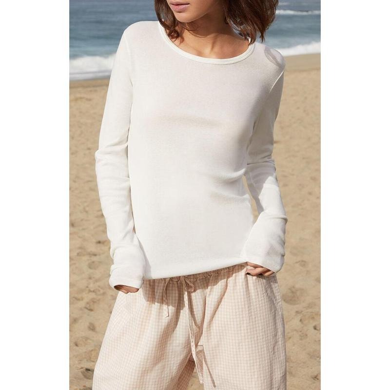 John Galt Women's White Leah Long Sleeve Top T-Shirts, Hoodie, Sweatshirt | GrindPrints.com