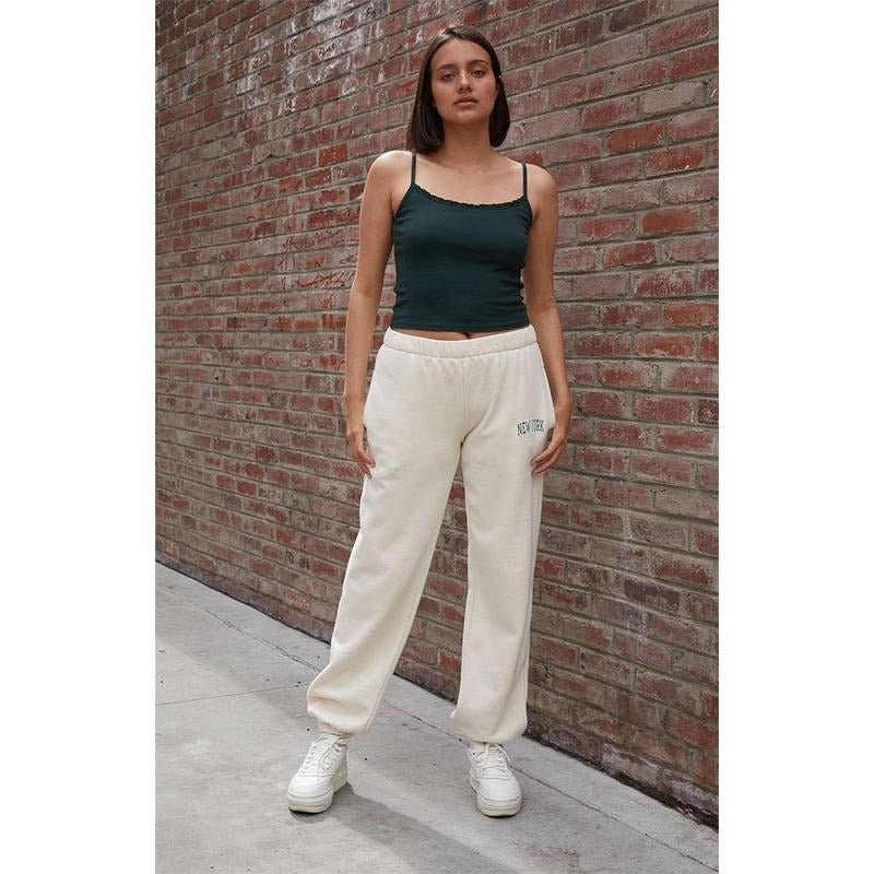 John Galt Women's White New York Rosa Sweatpants T-Shirts, Hoodie, Sweatshirt | GrindPrints.com