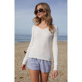 John Galt Women's White Ribbed Long Sleeve Top T-Shirts, Hoodie, Sweatshirt | GrindPrints.com