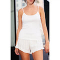 John Galt Women's White Skylar Eyelet Tank Top T-Shirts, Hoodie, Sweatshirt | GrindPrints.com