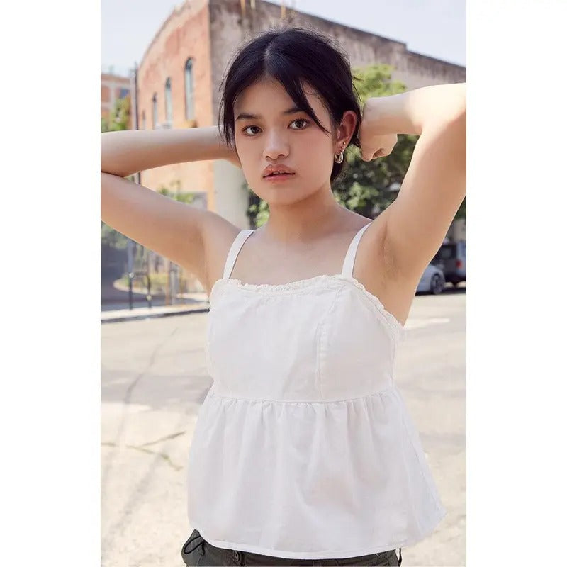 John Galt Women's White Woven Cami Top T-Shirts, Hoodie, Sweatshirt | GrindPrints.com