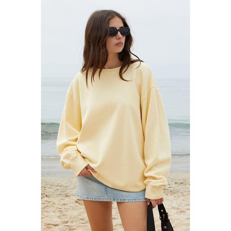 John Galt Women's Yellow Erica Crew Neck Sweatshirt T-Shirts, Hoodie | GrindPrints.com