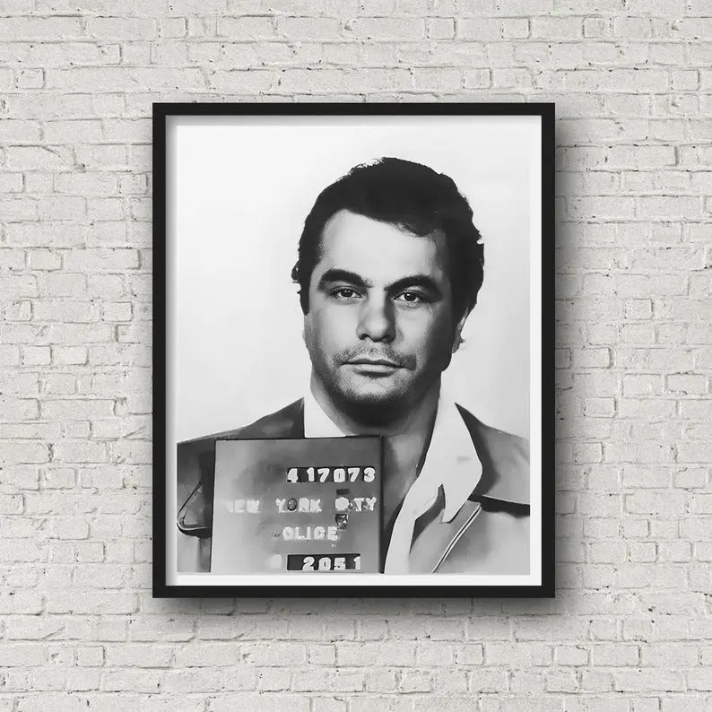 John Gotti The Teflon Don Mugshot, Famous Mugshots, Mafia Print, Man Cave Wall Art, John Gotti Print, Museum Quality...