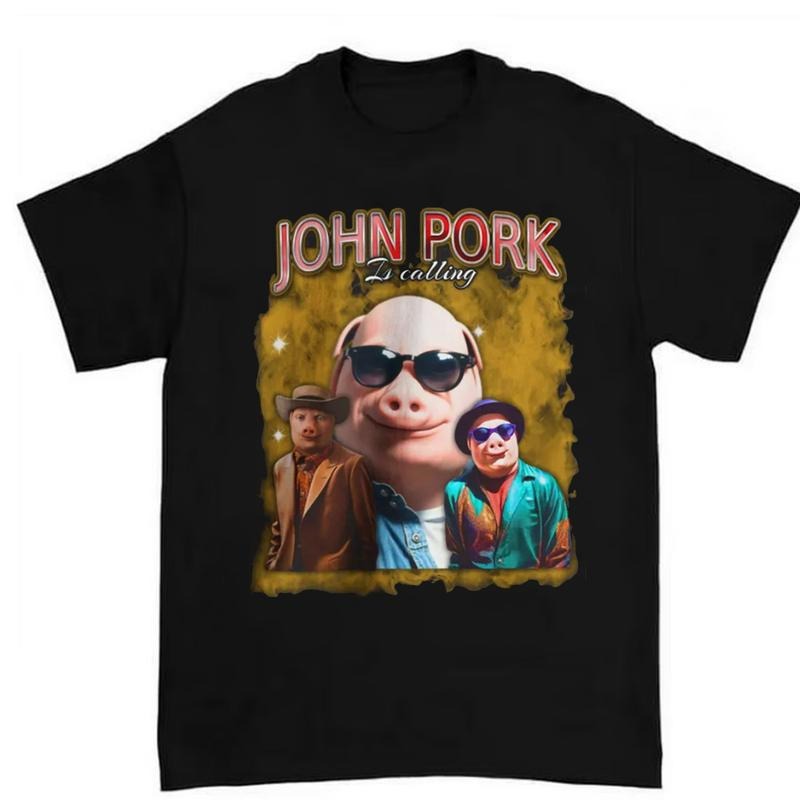 John Pork Is Calling T Shirt Funny Meme Design for Humor and Pig Lovers Hoodie, Sweatshirt | GrindPrints.com