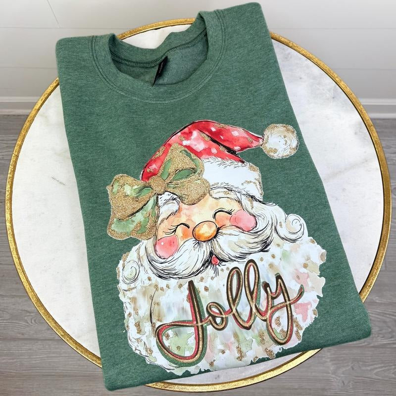 Jolly Smiling Santa Sweatshirt T-Shirts, Hoodie | GrindPrints.com