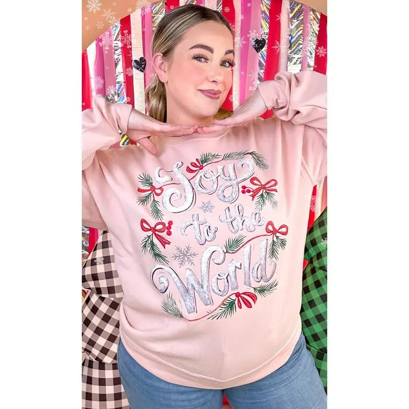 Joy To The World Christmas Graphic Sweatshirt T-Shirts, Hoodie | GrindPrints.com